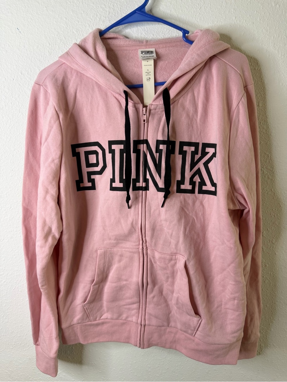 Victoria's Secret PINK Light Pink Zip-Up Teddy Hoodie